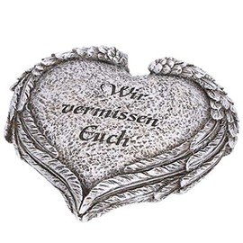 Trauer-Shop Engel Herz Wir vermissen Euch, engraving inscription with angel wings.