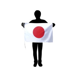 TOSPA Japan Flag (L) Japanese National Team Cheering Hinomaru Tetoron 19.7 x 29.5 inches (50 x 75 cm), Made in Japan