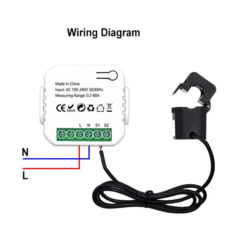Smart Energy Meter WIFI Power Consumption Monitor Single Phase 100‑240V