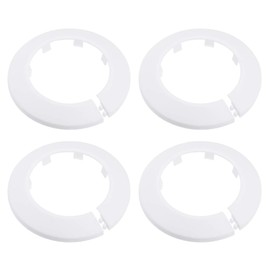 sourcing map Pipe Flange 64 mm Polypropylene Radiator Shield Water Pipe Cover Decoration White Pack of 4