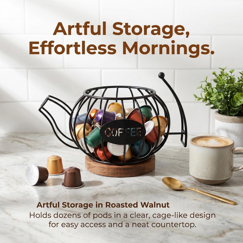 Coffee Pod Holder for Countertop, K Cup Storage Organizer with