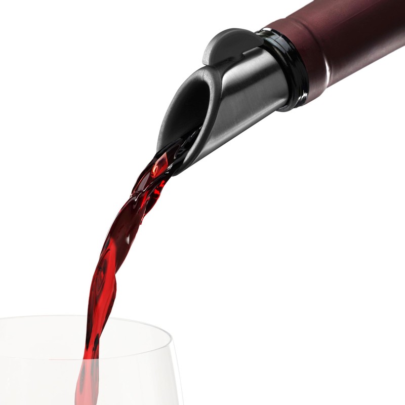 Innovine Wine Pourer and Stopper, Drip-Free Stainless Steel and Silicone
