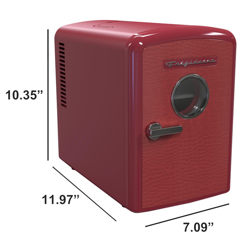 Frigidaire 9 can/6l mini personal fridge cooler Crocodile finish door-W: