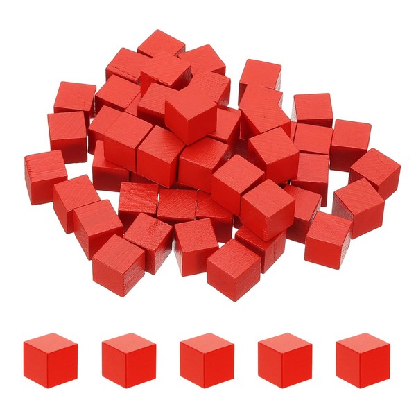 sourcing map 50 Pcs Wooden Blocks, 0.8 Inch Square Natural