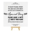 Vintage Wedding Guest Book Table Sign with Wooden Easel (21cm