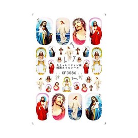 Generic Christ Jesus Cross Love in God We Trust Nail Stickers Xf3086 Nail Wraps Stickers Manicure Supplies for Women Nails Full Long Lasting Easy Apply and Remove