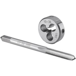 Burkit No 10-36 UNS Tap and Die Set Right Hand, 10 x 36 UNS Machine Thread Tap and Round Die