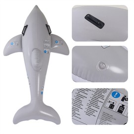 Fenteer Inflatable Dolphin Pool Toy Gifts Decorations Water Float Toy for Pool PVC 63 inch for Beach Birthday Sea Themed Party Adults, Gray