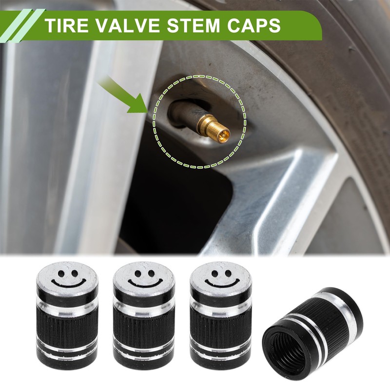 HOPESPANNER Tire Valve Stem Caps Dustproof Black Tyre Valve Dust