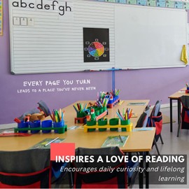 My Vinyl Story - Every Page You Turn - Inspirational Motivational Wall Decal Sticker Quote Art Decor Positive Saying Classroom Library Kids Room, Removable (Black, 36x6 inches)