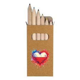Azeeda 6 x 'Love Poland' Short 85mm Pencils/Coloured Pencil Set (PE00065346)