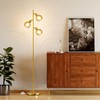 QiMH Tree Floor Lamp with 3 Globe Dimmable, Industrial Standing