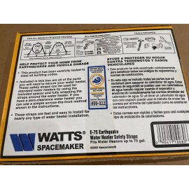 Watts Double Hot Water Heater Safety Straps, Watts Spacemaker E-75, 75 Gallon