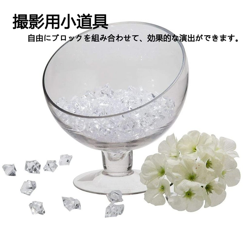 Dekori Fake Ice Cubes, Acrylic, Transparent, Irregular Crystal, Wedding, Bar