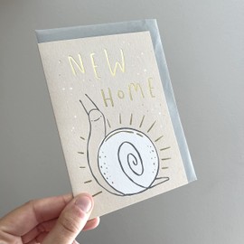 Old English Co. New Home Snail Card - New Home Card For Men and Women | Moving Card, Fun New House Card for Him or Her | Blank Inside with Envelope