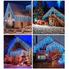 Icicle Outdoor Christmas Lights,460LED 17.5M/57ft Christmas Decorations Lights Plug in,Blue