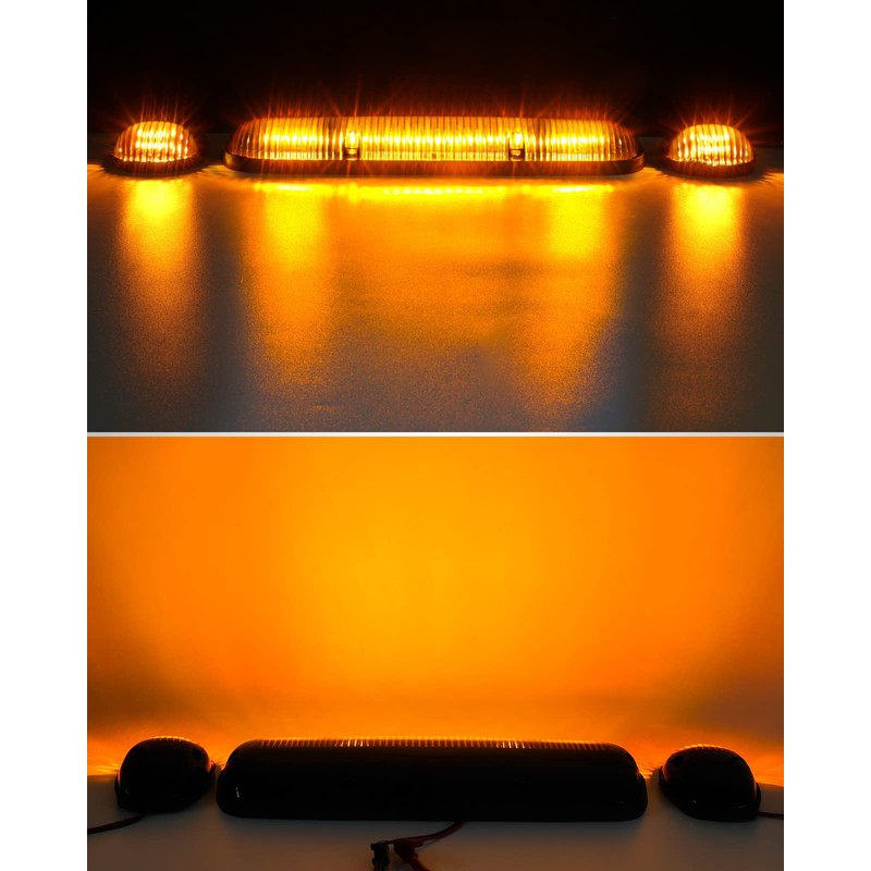 Partsam 3PCS 30LED Cab Marker Roof Running Lights Assembly Compatible