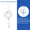 sourcing map Wind Spinner Heart-Shaped 7.87" x 14.17" Stainless Steel