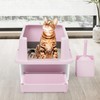 RIZZARI Large Cat Litter Box: Pink Semi-Closed Stainless Steel Litter