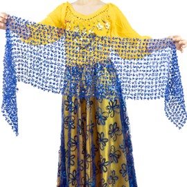 Wuchieal 2-in-1 Multifunctional Belly Dance Scarf,Dance Veil, Yoga Wrap Fashion Belt, Lightweight Breathable for Outdoor Activities Small,Navy