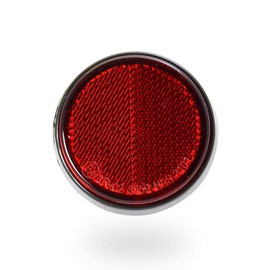 Dock66 Motorcycle Parts Round Red 60 mm Rear Reflector Cat's Eye E-Approved