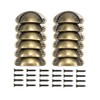 12PCS Cabinet Cup Pull Handle, Antique Brass Shell Cup Handles,