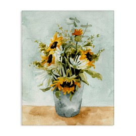 Stupell Industries Sunflower Blossom Watercolor Detail Canvas Wall Art, Design by Emma Caroline