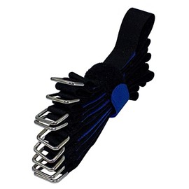 Lumonic 10 x Velcro Ties 300 x 20 mm Normal Black Blue Reusable Cable Ties Made of Velcro Tape for Attaching or Cable Management
