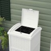 Suncast Wicker Plastic Outdoor Hideaway 33 Gallon Trash Can Bin