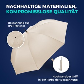 LANGENBERG Regenschirm groß mit [Ø138 CM SPANNWEITE] inkl. automatischer Öffnung - Regenschirm Sturmfest mit stilvollem Griff - XXL Regenschirm Herren und Damen - Stockschirm groß samt Tragehülle