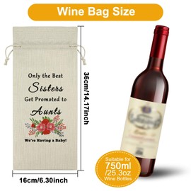 Promoted to Aunt Gifts Wine Bag Auntie Pregnancy Announcement Gifts Sister to Aunt Gifts Wine Bottle Decoration Bag New Aunt Gifts Aunt to Be Gifts Wine Accessories Gifts for Wine Lovers