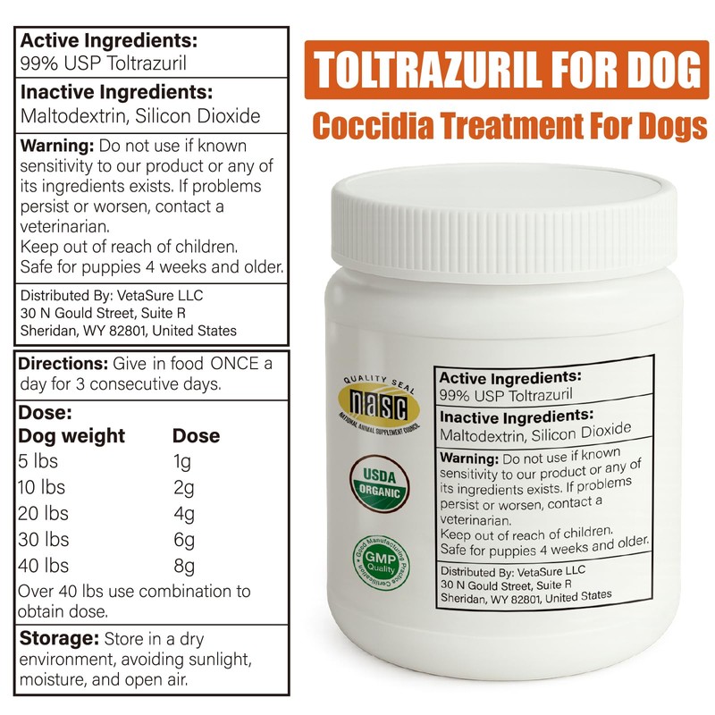VetaSure Dewomer Toltrazuril 5.0% for Cats and Dogs for Giarci,