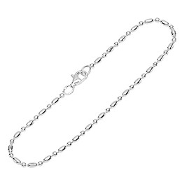 NKlaus Bracelet 925 Sterling Silver 20 cm Ball Chain Variation Shiny Women's Bracelet 12284, Sterling Silver