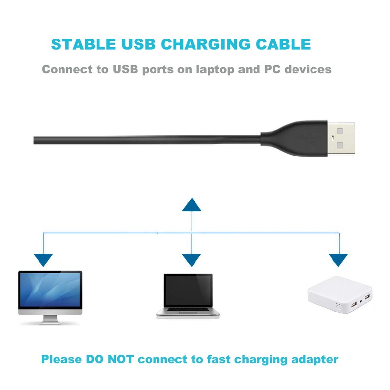 2PACK Charger Cable Compatible with Garmin Vivosmart HR HR+ Approach