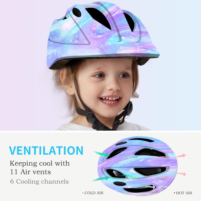 Eteetow Adjustable Gradient Color Bike Baby/Toddler Helmet 2-4 Years,Safety Lightweight