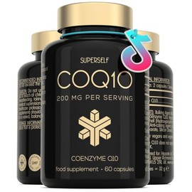 CoQ10 Supplement - Coenzyme Q10 High Strength 200mg - 60 Capsules - Vegan Naturally Fermented Ubiquinone - Co Enzyme CQ10 High Absorption - UK Made