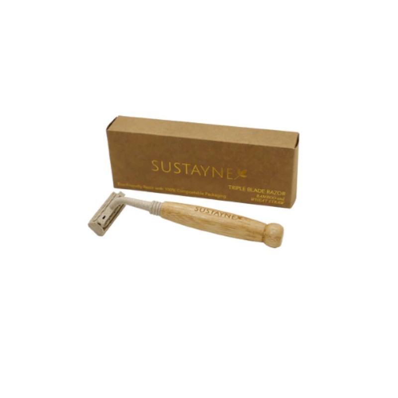 Sustayne Razor, Bamboo, Triple Blade, 10 ct