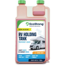 Eco Strong RV Toilet Treatment | RV Black Tank Treatment | RV Holding Tank Digestor, Odor Eliminator, and Cleaner | Perfect for Campers, RVs, Boats, 33 Treatments, Citrus