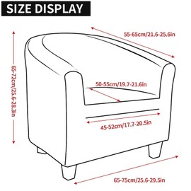 Topchances 2 Pieces Tub Club Chair Covers,High Stretch Armchair Sofa Slipcover with Cushion Cover, Velvet Furniture Protector Soft Couch Covers for Dining Living Room Office Reception