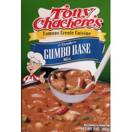 GeauxDat Cajun Favrit Foods Bundle: Tony Chachere's Cajun Gumbo Base, Dirty Rice, Red Beans Seasoning Mix, Etouffee Base Mix, Wooden Spoon