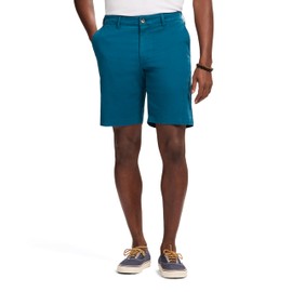 IZOD Men's Saltwater 9.5" Flat Front Chino Short, Solid Legion Blue
