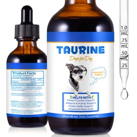 Taurine Liquid Supplement for Cats & Dogs, Pet Taurine Drops with Simple Daily Nutrition Formula, Easy-to-Mix Liquid for Daily Pet Wellness Support, 60 mL