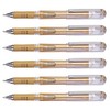 Pentel K230 M Gel Ink Roller Ball Pens, Pack of 6 Gold