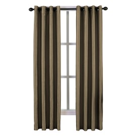 Curtainworks Malta Faux Silk Grommet Curtain Panel, 50 by 132", Bronze,1Q806103BZ