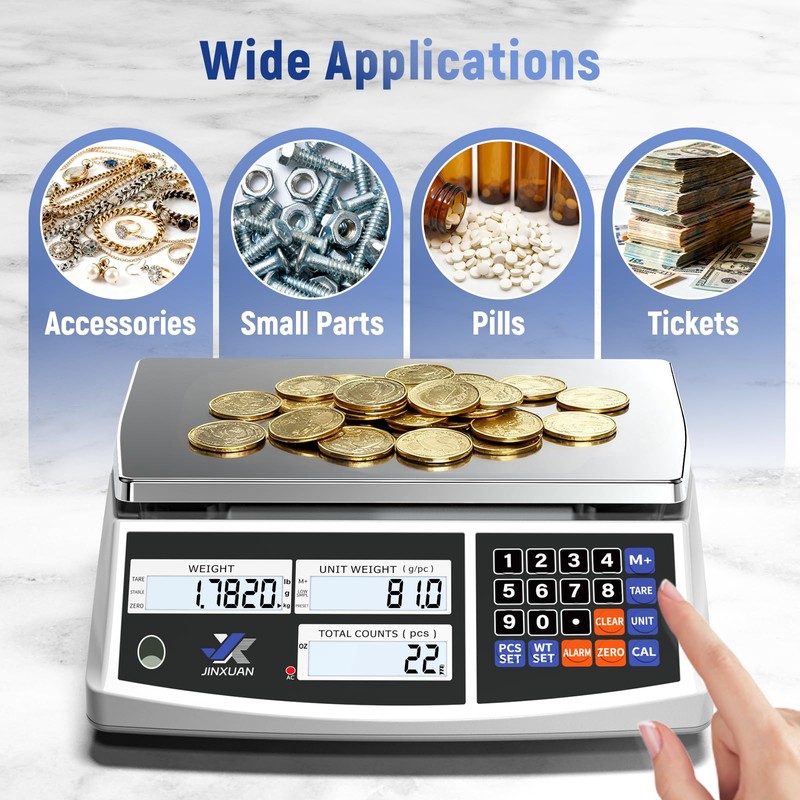 Industrial Counting Scale 66lb/30kg x 0.5g Digital Inventory Scale for