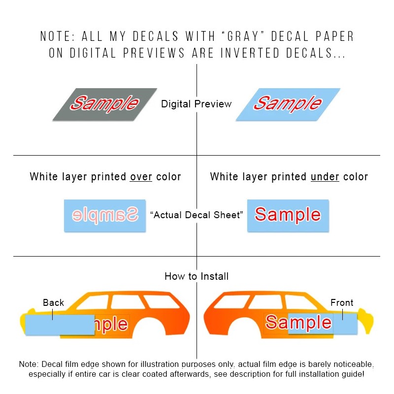 MMR 1/64 Scale '95 Mitsubishi Eclipse Head Tail Light WaterSlide