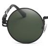 Dollger Dark Green Glasses Round Steampunk Women Metal Frame Sunglasses