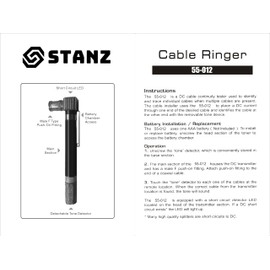 Stanz (TM) Pocket Toner, Cable Toner, coaxial Toner, Tracker, Finder, RG6, RG59, CATV
