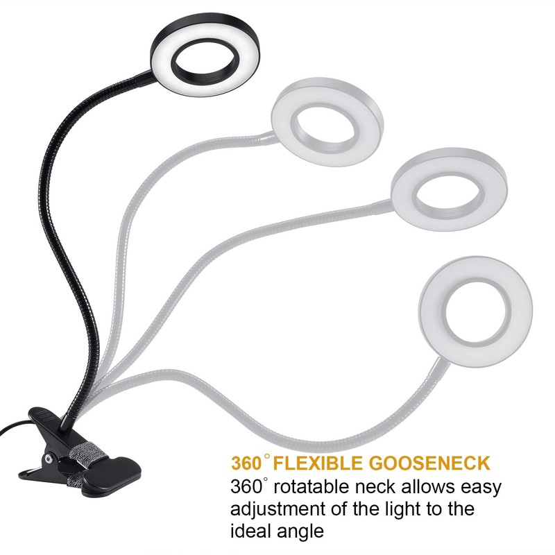 Clip Light Reading Lights - QQAPPU 24 LED Clamp-on Desk
