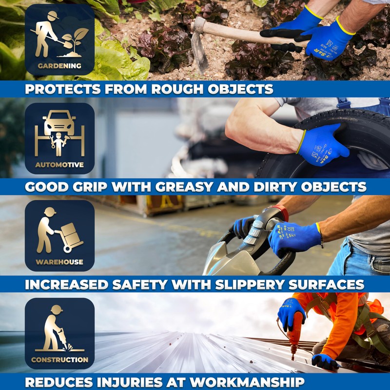 S&R Work Gloves 12 Pairs Of Basic Nylon Fibre With